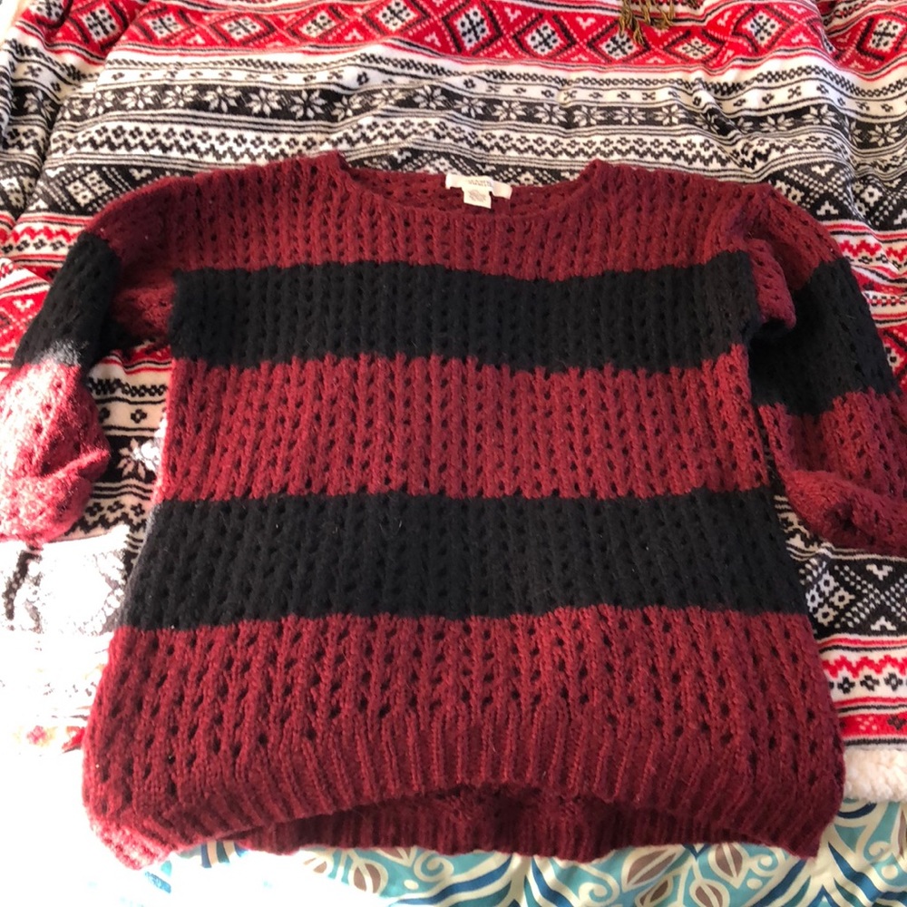 Cozy Red & Black Sweater